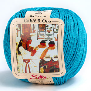 Cotone CABLE' 5 ORO - Silke - 315 - TURCHESE - LacariaRicami.Store