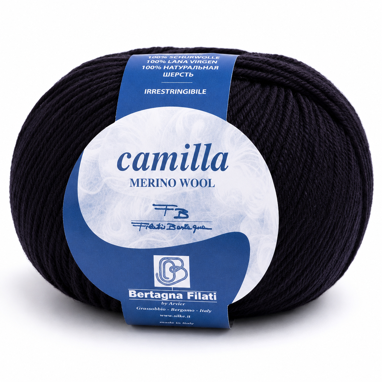 Lana CAMILLA - Bertagna Filati - Colore: 200 - NERO - by LacariaRicami.Store