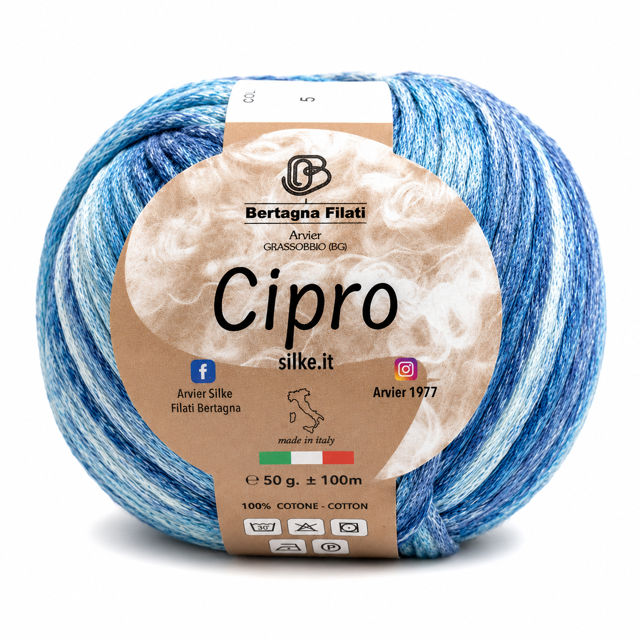 Cotone CIPRO - Bertagna Filati - Colore: 2 - AZZURRO - by LacariaRicami.Store
