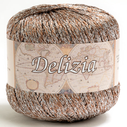 Cotone DELIZIA - Silke - 55 - MARRONE/ARGENTO - LacariaRicami.Store