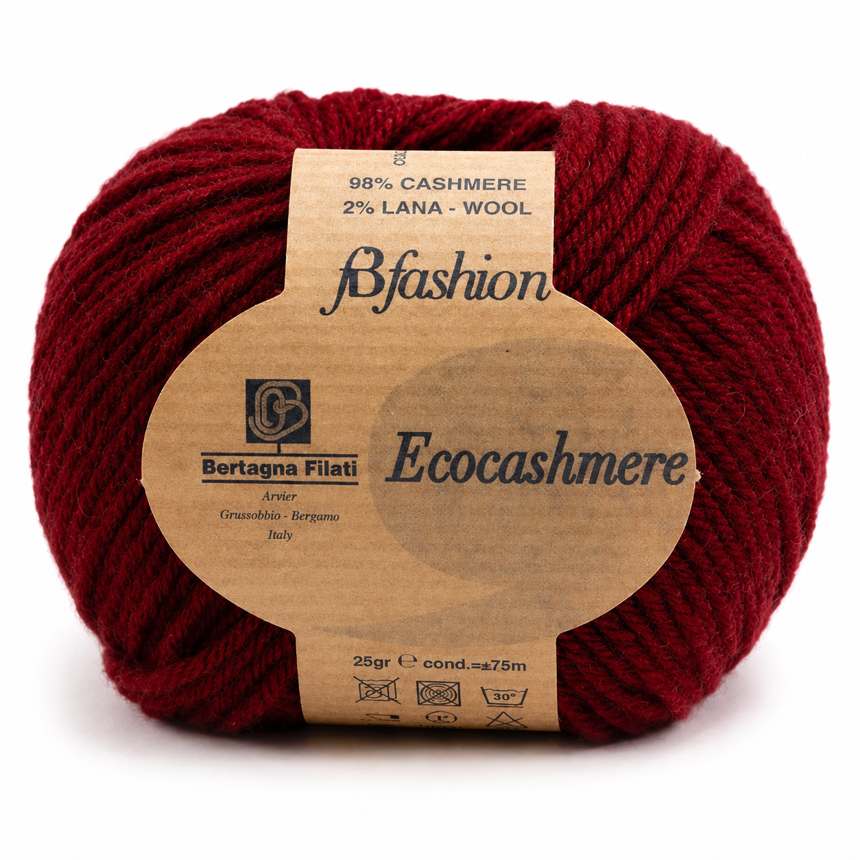 Lana ECOCASHMERE - Bertagna Filati - Colore: 035 - BORDEAUX - by LacariaRicami.Store