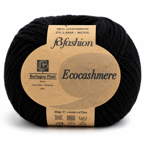 Lana ECOCASHMERE - Bertagna Filati - Colore: 150 - NERO - by LacariaRicami.Store