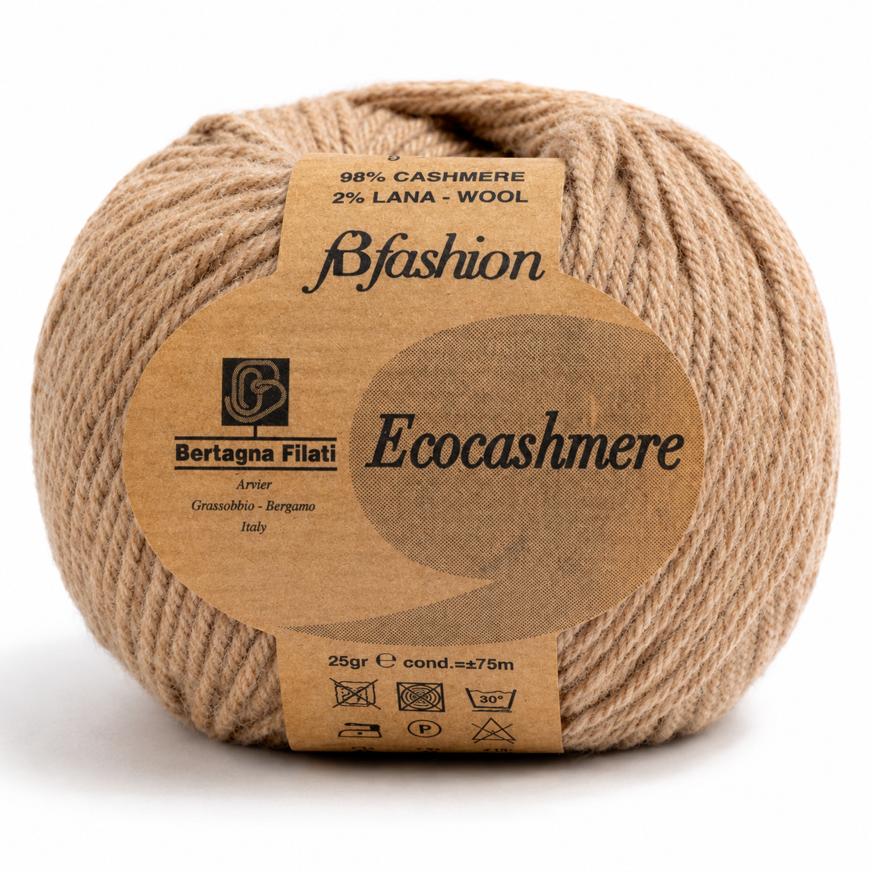 Lana ECOCASHMERE - Bertagna Filati - Colore: 210 CREMA - by LacariaRicami.Store