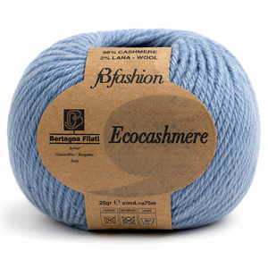 Lana ECOCASHMERE - Bertagna Filati - Colore: 300 - AZZURRO - by LacariaRicami.Store