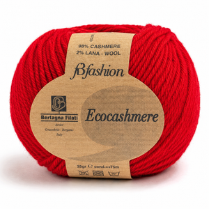 Lana ECOCASHMERE - Bertagna Filati - Colore: 440 - ROSSO - by LacariaRicami.Store