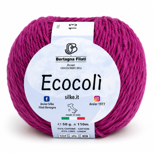 Cotone-Lino ECOCOLÌ - Silke - Colore: 0013 - ORCHIDEA - by LacariaRicami.Store