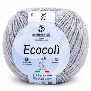Cotone-Lino ECOCOLÌ - Silke - Colore: 0790 - GRIGIO - by LacariaRicami.Store