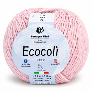 Cotone-Lino ECOCOLÌ - Silke - Colore: 9320 - ROSA - by LacariaRicami.Store