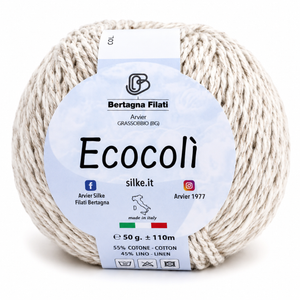 Cotone-Lino ECOCOLÌ - Silke - Colore: ECO - NATURALE - by LacariaRicami.Store
