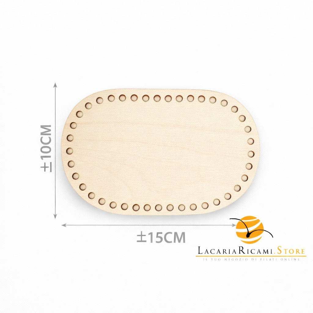 FONDO di LEGNO - MAS Srl - Colore: OVALE = 15X10 Cm - by LacariaRicami.Store