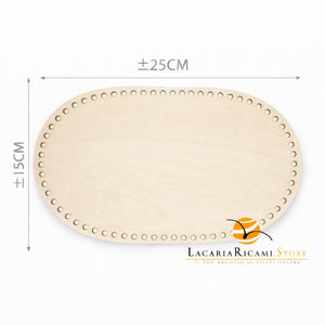 FONDO di LEGNO - MAS Srl - Colore: OVALE = 25X15 Cm - by LacariaRicami.Store