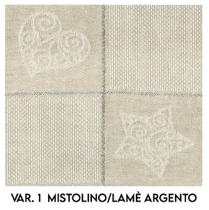 Tovagliato CROCHET MISTOLINO/LAME' ARGENTO - F.lli Graziano - - LacariaRicami.Store