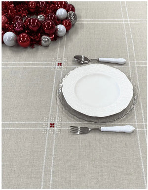 Tovagliato BOSTON BIANCO/ARGENTO - F.lli Graziano - - LacariaRicami.Store
