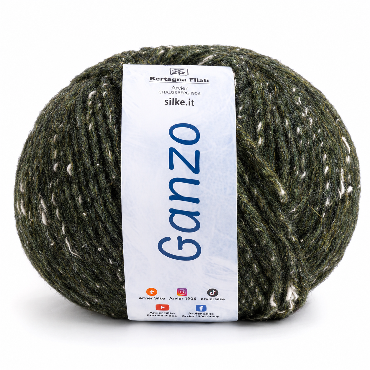 Cotone-Lana GANZO - Bertagna Filati - Colore: 74 - VERDE BOSCO DEGRADÈ - by LacariaRicami.Store