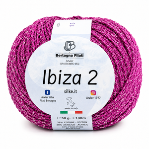 Cotone IBIZA 2 - Bertagna Filati - Colore: 13(2) - FUXIA LUREX ARGENTO - by LacariaRicami.Store