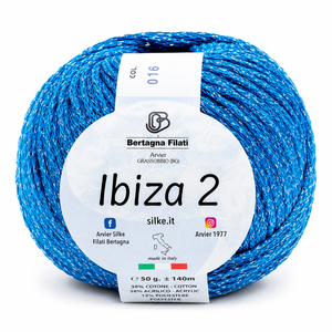 Cotone IBIZA 2 - Bertagna Filati - Colore: 16(2) - BLU ROYAL LUREX ARGENTO - by LacariaRicami.Store