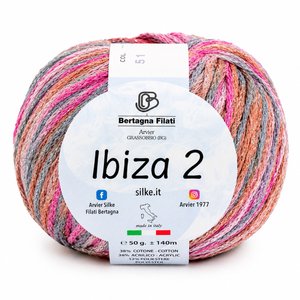Cotone IBIZA 2 - Bertagna Filati - Colore: 51(2) - FUXIA-ROSA LUREX ARGENTO - by LacariaRicami.Store