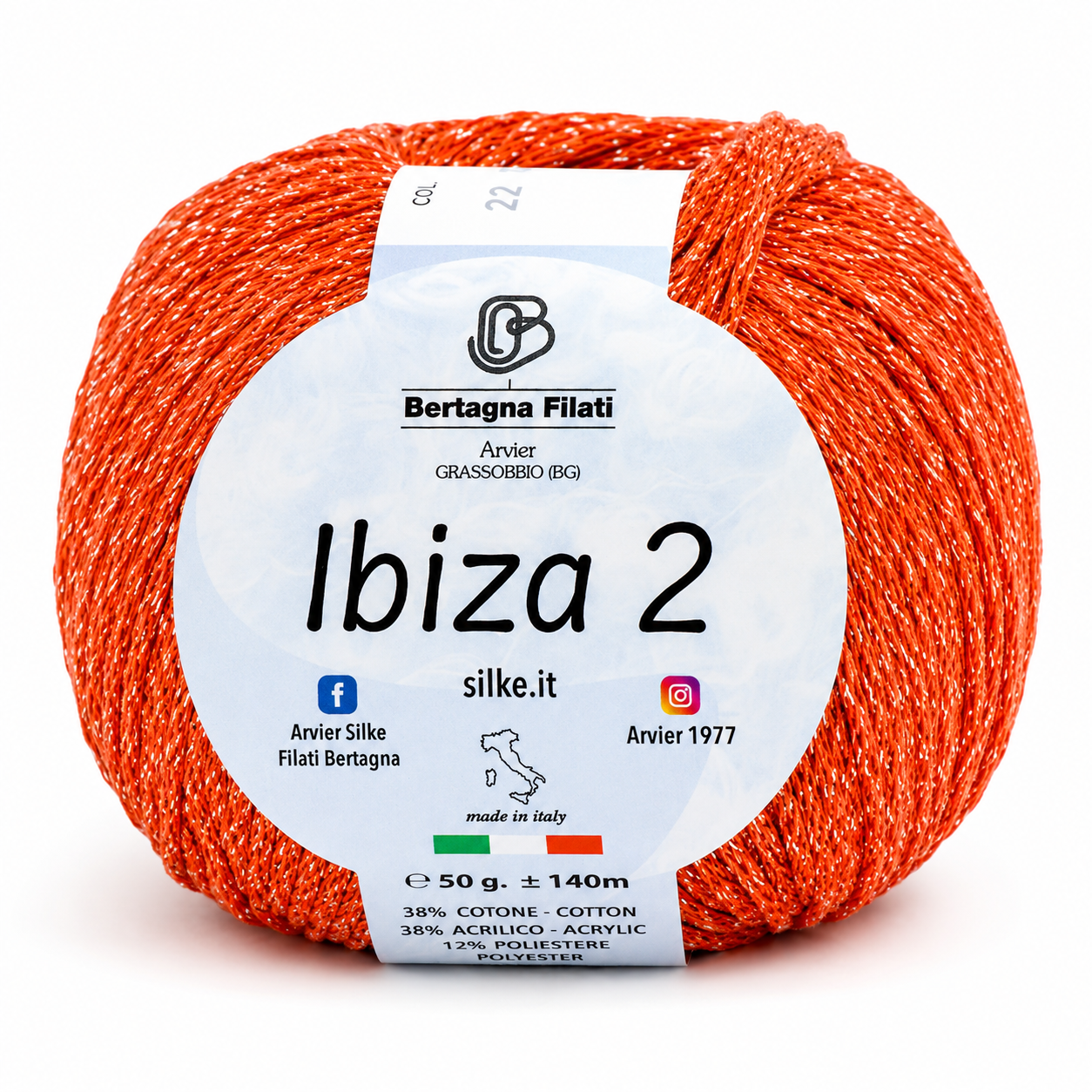 Cotone IBIZA 2 - Bertagna Filati - Colore: 224(2) - CORALLO LUREX ARGENTO - by LacariaRicami.Store