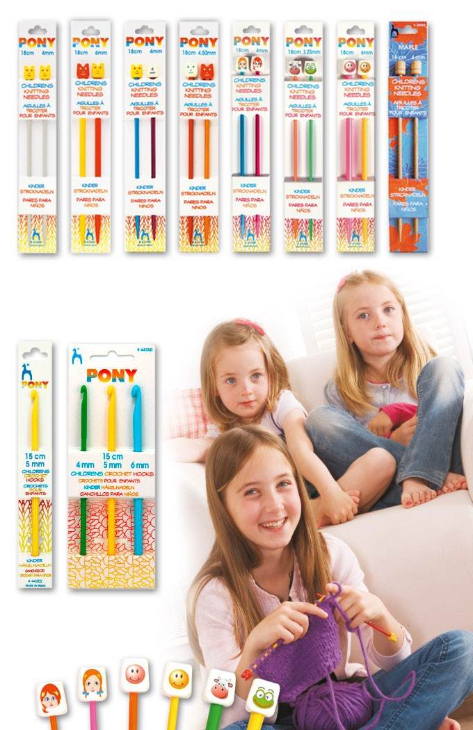 FERRI MAGLIA PER BAMBINI 18 Cm - Pony - - LacariaRicami.Store