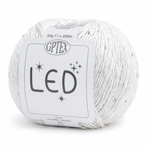 Cotone LED - GPTEX - Colore: 64 - BIANCO Paillettes BIANCO - by LacariaRicami.Store