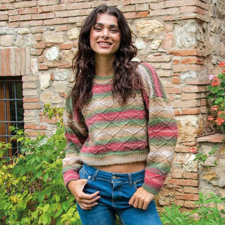 Lana BEN FATTO - MONDIAL - LacariaRicami.Store - 773 - MATTONE/BEIGE/VERDE