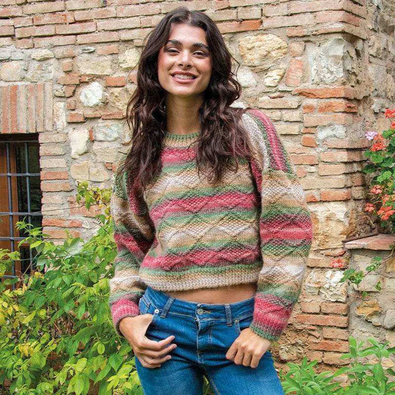 Lana BEN FATTO - MONDIAL - LacariaRicami.Store - 773 - MATTONE/BEIGE/VERDE