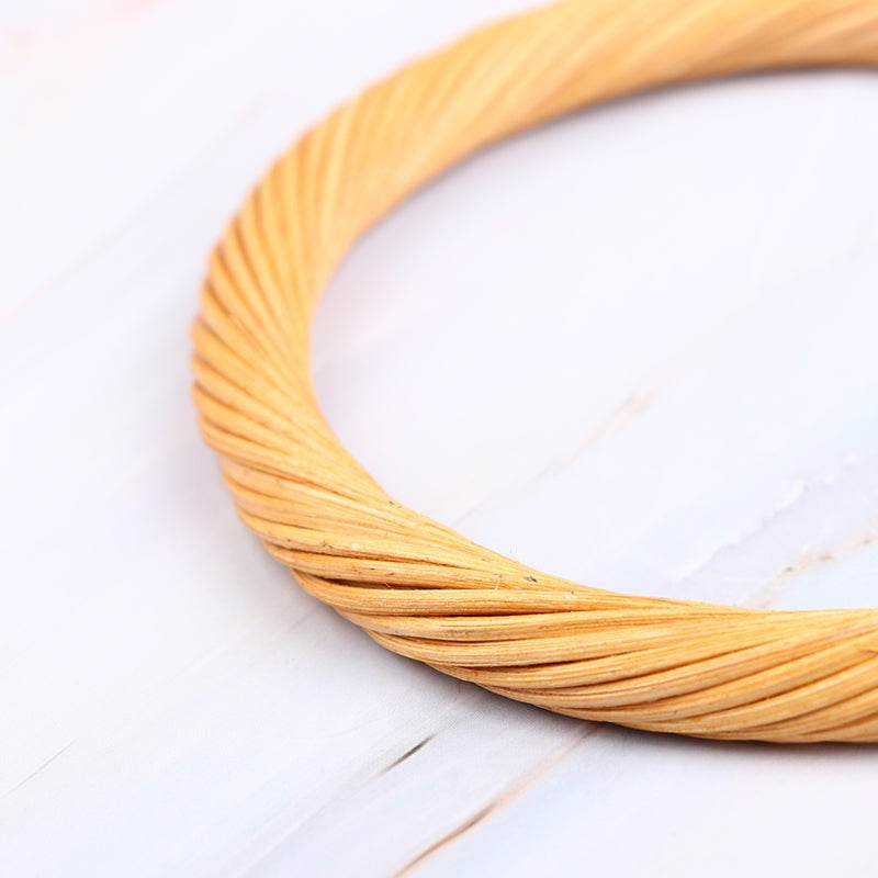 MANICO Tondo Intrecciato in Rattan 12,5 Cm - - LacariaRicami.Store