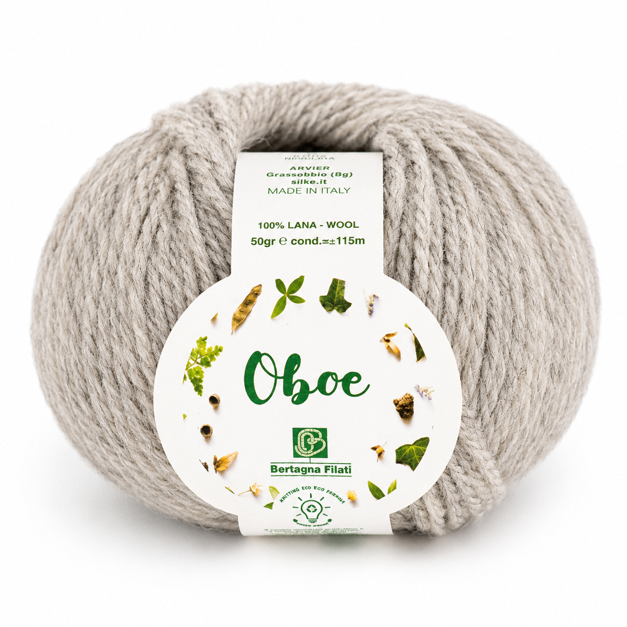 LANA Oboe - Bertagna Filati - Colore: 213 - GRIGIO CHIARO - by LacariaRicami.Store
