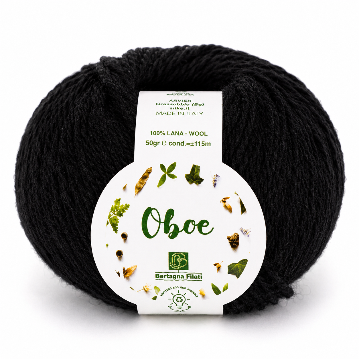 LANA Oboe - Bertagna Filati - Colore: 216 - NERO - by LacariaRicami.Store