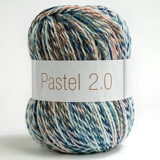 Lana Pastel 2.0 - Silke - Colore: 19 - PANNA ROSA MARRONE BLU MULTICOLOR - by LacariaRicami.Store