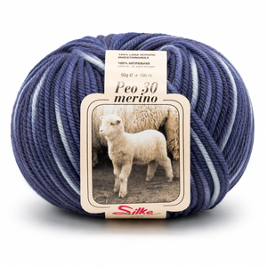 Lana BABY PEO 30 Merino COLOR - Silke - Colore: 126 - BLU SFUMATO - by LacariaRicami.Store