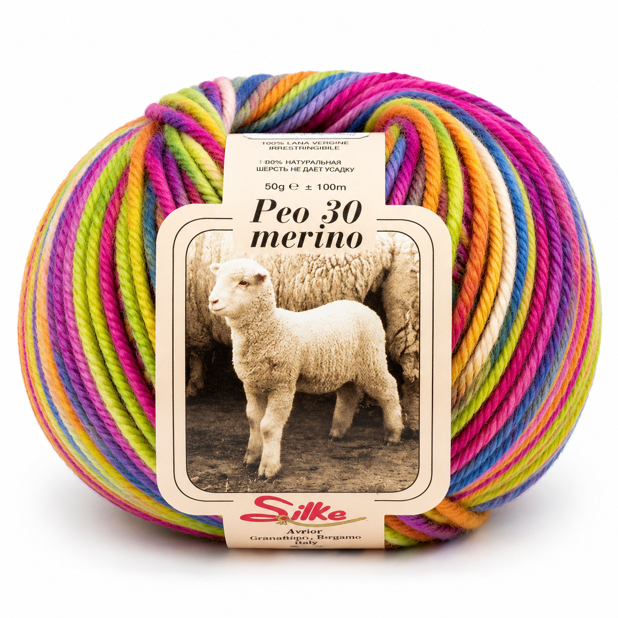 Lana BABY PEO 30 Merino COLOR - Silke - Colore: 141 - MIX COLOR SFUMATO - by LacariaRicami.Store