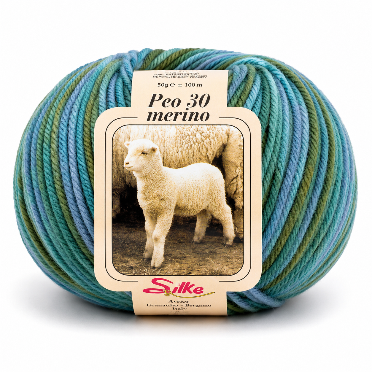 Lana BABY PEO 30 Merino COLOR - Silke - Colore: 153 - VERDONE SFUMATO - by LacariaRicami.Store