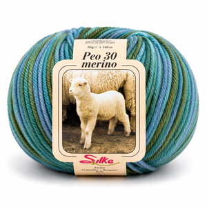 Lana BABY PEO 30 Merino COLOR - Silke - Colore: 153 - VERDONE SFUMATO - by LacariaRicami.Store