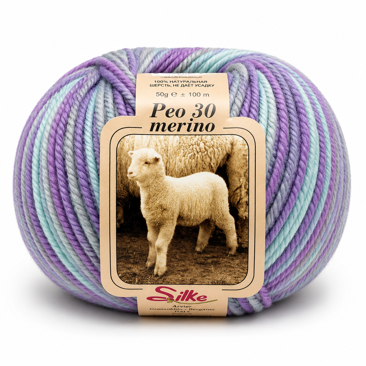 Lana BABY PEO 30 Merino COLOR - Silke - Colore: 164 - ACQUA VIOLA SFUMATO - by LacariaRicami.Store