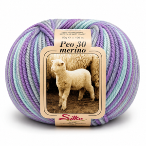 Lana BABY PEO 30 Merino COLOR - Silke - Colore: 164 - ACQUA VIOLA SFUMATO - by LacariaRicami.Store