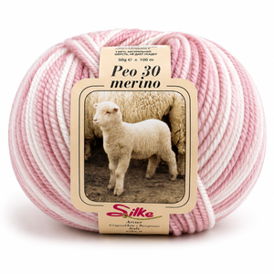 Lana BABY PEO 30 Merino COLOR - Silke - Colore: 433 - ROSA SFUMATO - by LacariaRicami.Store