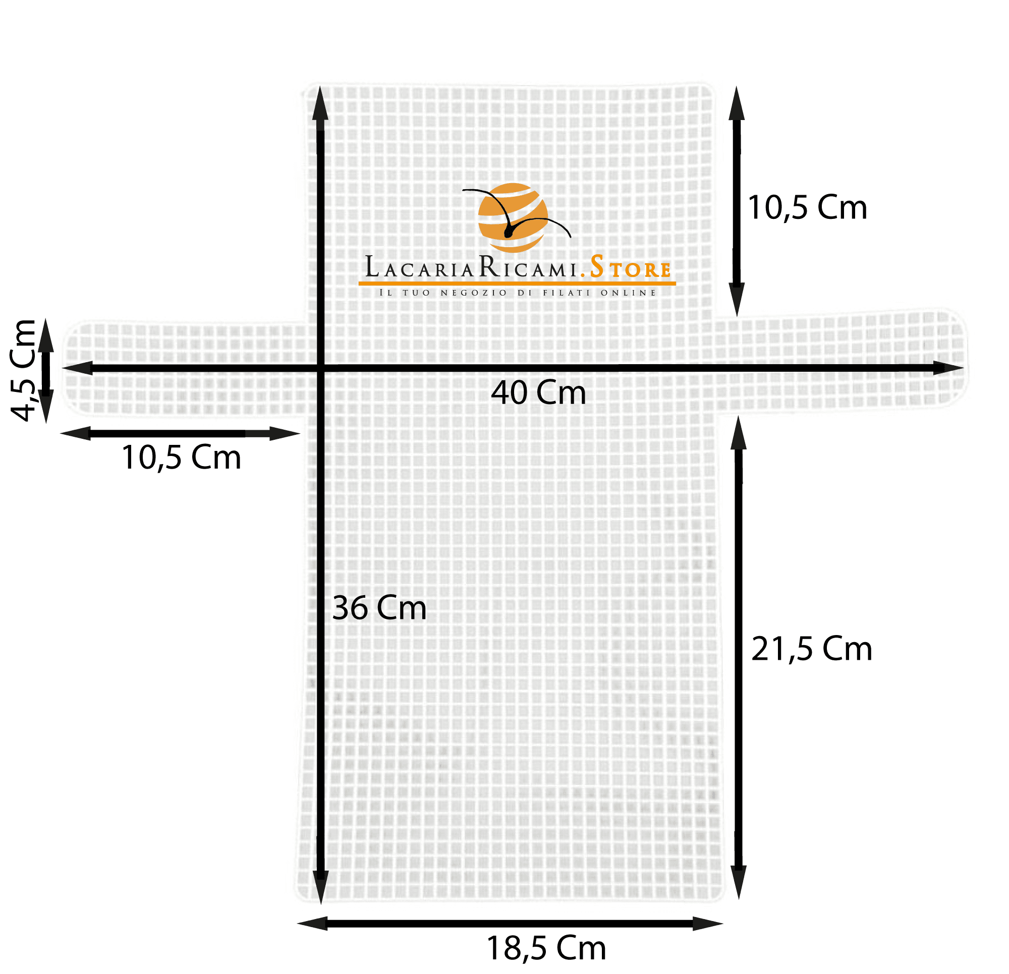 Rete Sagomata pochette rettangolare 36x40 cm - - LacariaRicami.Store