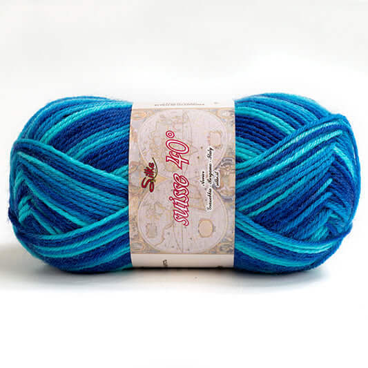 Lana SUISSE COLOR - Silke - Colore: 239 - BLU TIFFANY MIX - by LacariaRicami.Store