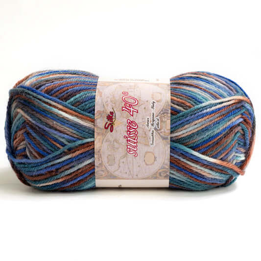 Lana SUISSE COLOR - Silke - Colore: 339 - MARRONE ACQUA MIX - by LacariaRicami.Store