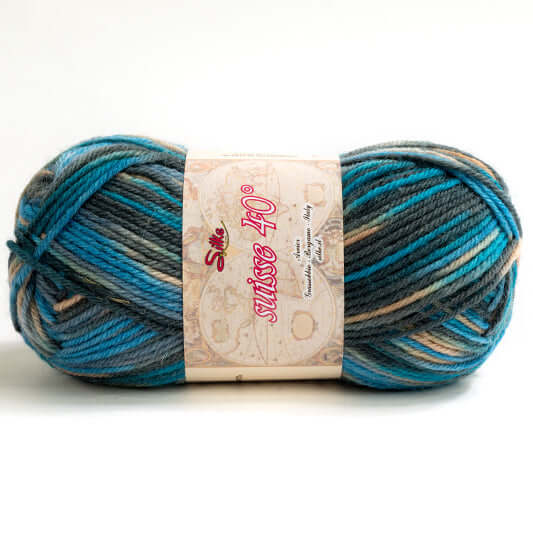 Lana SUISSE COLOR - Silke - Colore: 439 - VERDE ACQUA MIX - by LacariaRicami.Store