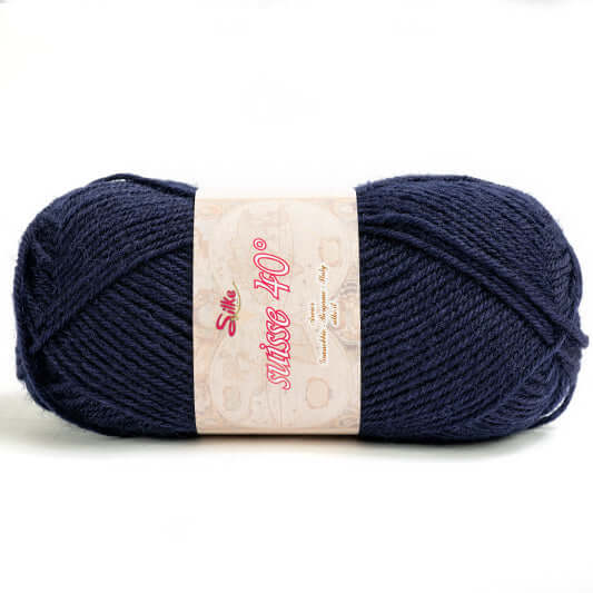 Lana SUISSE - Silke - Colore: 610 - BLU NOTTE - by LacariaRicami.Store