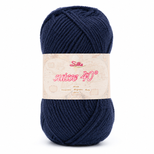 Lana SUISSE - Silke - Colore: 610 - BLU NOTTE - by LacariaRicami.Store