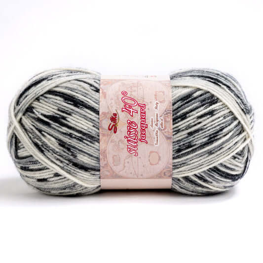 Lana SUISSE JACQUARD - Silke - Colore: 004 - GRIGIO MIX - by LacariaRicami.Store
