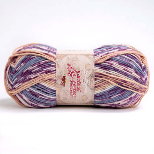 Lana SUISSE JACQUARD - Silke - Colore: 007 - CELESTE MIX - by LacariaRicami.Store