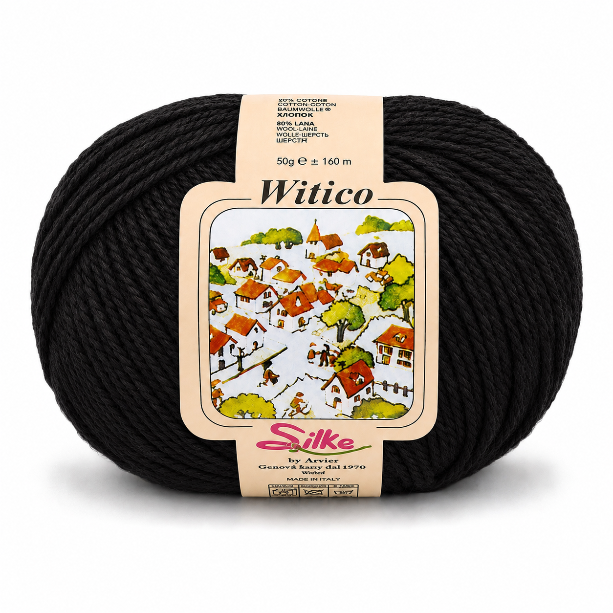 Lana Witico - Silke - Colore: 200 - NERO - by LacariaRicami.Store