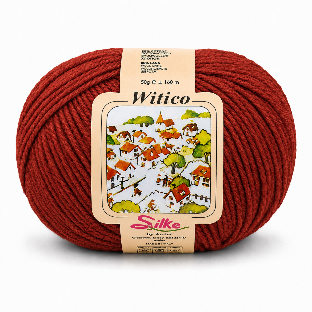 Lana Witico - Silke - Colore: 210 - ROSSO MATTONE - by LacariaRicami.Store