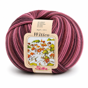 Lana Witico Stampato - Silke - Colore: 915 - BORDEAUX ROSA ANTICO MULTICOLOR - by LacariaRicami.Store