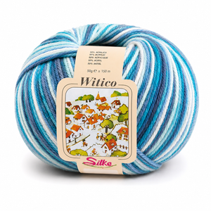 Lana Witico Stampato - Silke - Colore: 922 - AZZURRO GRIGIO MULTICOLOR - by LacariaRicami.Store