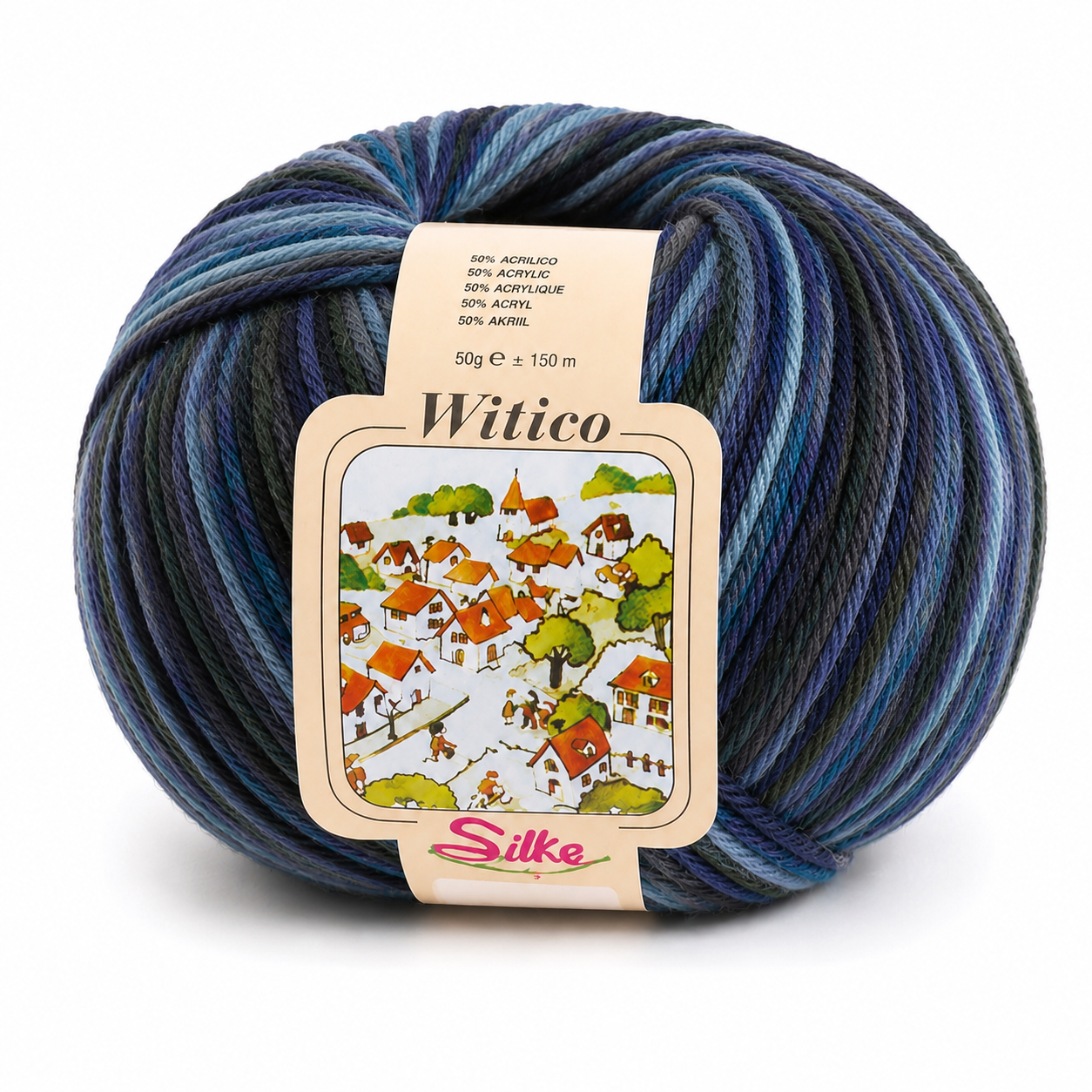 Lana Witico Stampato - Silke - Colore: 926 - VIOLA GRIGIO MULTICOLOR - by LacariaRicami.Store